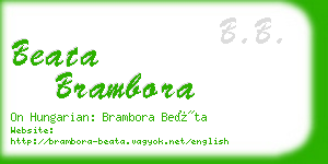 beata brambora business card